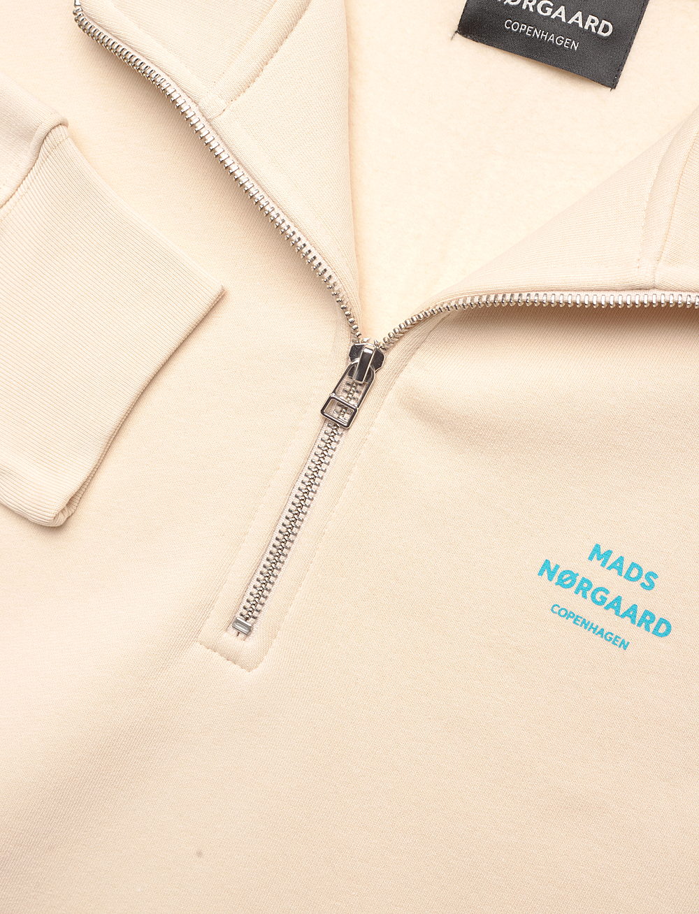 Mads Nørgaard - Standard Half Zip Logo Sweat - sweatshirts - birch - 2