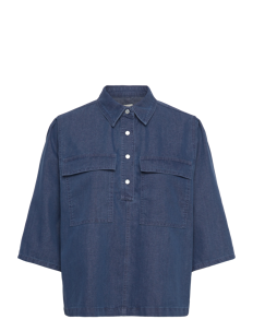 Mads Nørgaard Soft Denim Hera Shirt - Kortermede skjorter - SARGASSO SEA / blue