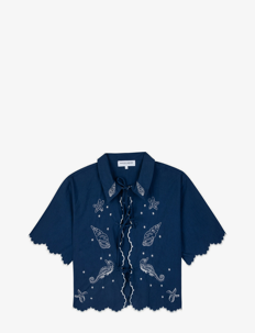 Maison Labiche Paris BRECHE SHIRT - Kortermede skjorter - POPLIN ULTRAMARINE / navy