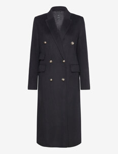 Mango Handmade buttoned wool coat - Kåper - NAVY / navy