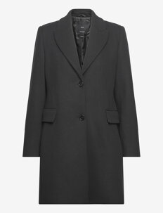 Mango Lapelled straight-cut coat - Kåper - BLACK / black