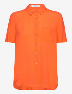 Mango Pocket oversize shirt - Kortermede skjorter - ORANGE / orange