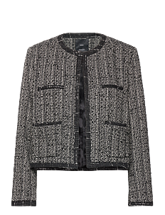 Mango Trim tweed jacket - Vinterjakker - BLACK / black