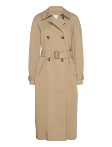 Mango Double-breasted cotton trench coat - Kåper - LIGHT BEIGE / beige