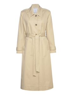 Mango Cotton trench coat with shirt collar - Kåper - LIGHT BEIGE / beige