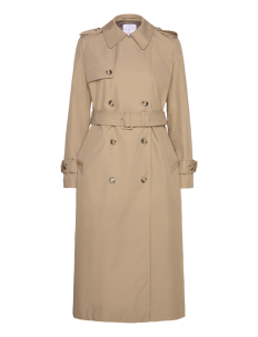 Mango Double-breasted cotton trench coat - Kåper - LIGHT BEIGE / beige