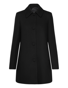 Mango Straight-fit coat with buttons - Kåper - BLACK / black