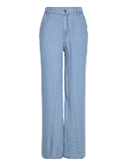 Wideleg lyocell trousers - OPEN BLUE