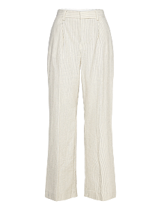 Mango Straight striped trousers - Rette bukser - LIGHT BEIGE / cream