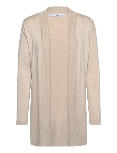 Mango Fine-knit cardigan - Kolleksjoner - LT PASTEL BROWN / cream