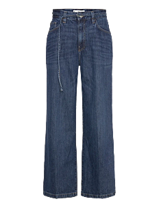 Mango Wideleg jeans with belt - Vide jeans - OPEN BLUE / blue