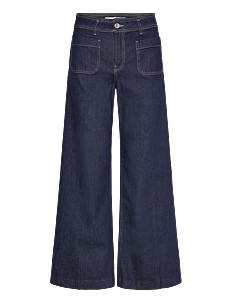 Mango Wideleg jeans with pockets rinse wash - Vide jeans - OPEN BLUE / blue