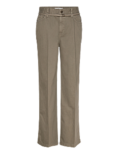 Mango Wideleg jeans with belt detail - Vide jeans - BEIGE - KHAKI / khaki/green