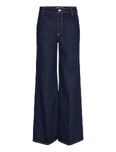 Mango High-rise wideleg rinse-wash jeans - Vide jeans - OPEN BLUE / blue