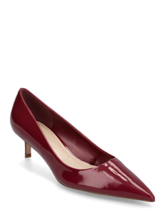 Mango Kitten-heel pointed-toe shoes with patent leather effect - Klassiske pumps - DARK RED / red