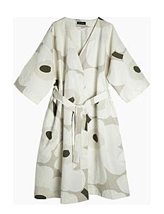 Marimekko Home UNIKKO MORNING GOWN - Tekstiler - BEIGE, WHITE, GREEN / beige