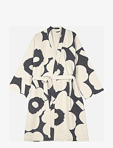 Marimekko Home UNIKKO BATHROBE - Vis alt - CHARCOAL, OFF WHITE / beige