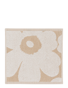 Marimekko Home UNIKKO MINI TOWEL 30X30 CM - Ansiktshåndklær - BEIGE, WHITE / beige