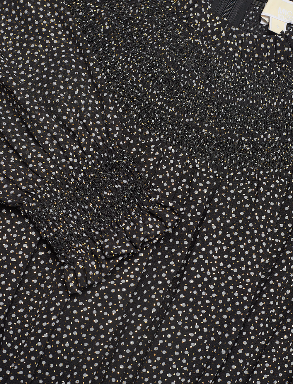 Michael Kors - DOTS SMOCKED MINI DR - korte kjoler - black/gold - 2