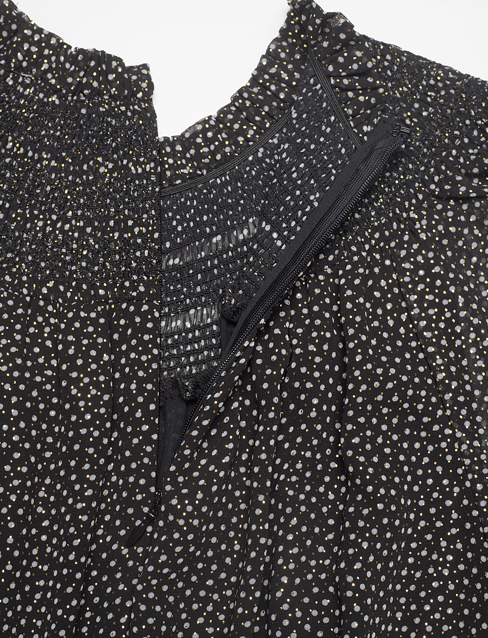 Michael Kors - DOTS SMOCKED MINI DR - korte kjoler - black/gold - 3