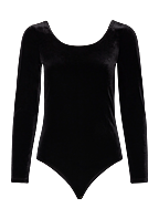 VELVET LS BODYSUIT - BLACK