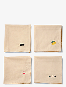 Midnatt Napkins 4-pack Déjeuner - Tekstiler - BEIGE / beige