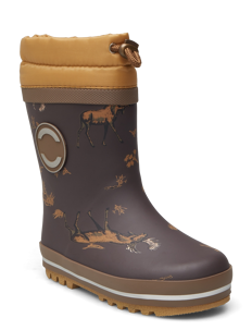 mikk-line Winter Wellies - Gummistøvler med linjer - MOLÉ / brown