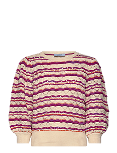 Minus MSKalima Knit Tee - Kolleksjoner - SUMMER FIG STRIPE / pink/rose