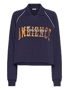 Monki Sporty Boxy Terry Sweatshirt - Kolleksjoner - BLUE DARK / navy