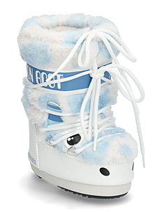 Moon Boot MB ICON YETI FAUX FUR - Sko - WHITE/LIGHT BLUE / blue