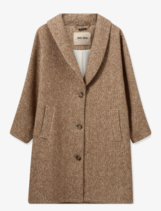 MOS MOSH MMAdelaide Herringbone Coat - Kåper - TANNIN / beige