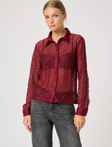 My Essential Wardrobe ViolaMW Lace Shirt - Skjorter - BURGUNDY RED / burgundy