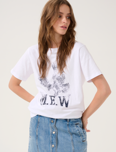 My Essential Wardrobe EagleMW Boxy Tee - Skjorter - BRIGHT WHITE / white