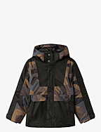 NKMSLOPE10 SKI JACKET AOP FO - CHOCOLATE BROWN