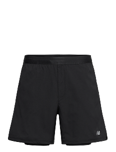 New Balance AC Lined Short 7" - Løpeshorts - BLACK / black