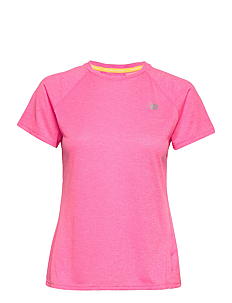 New Balance Impact Run Short Sleeve - Overdeler - VIBRANT PINK HEATHER / pink/rose