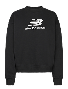 New Balance Sport Essentials French Terry Logo Crew - Overdeler - BLACK / black