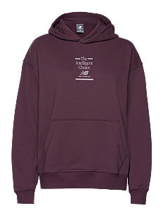 New Balance Athletics French Terry Oversized Choice Hoodie - Overdeler - PLUM BROWN / burgundy