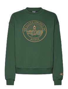 New Balance Athletics French Terry Oversized Crest Crew - Overdeler - NIGHTWATCH GREEN / green