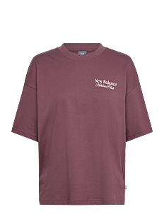 New Balance Linear Graphic Oversized T-Shirt - Overdeler - FADED PLUM / burgundy