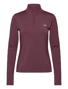 New Balance Script Quarter Zip - Overdeler - FADED PLUM / burgundy