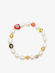 Nialaya Men's Smiley Face Pearl Bracelet - Smykker - MULTI / multi