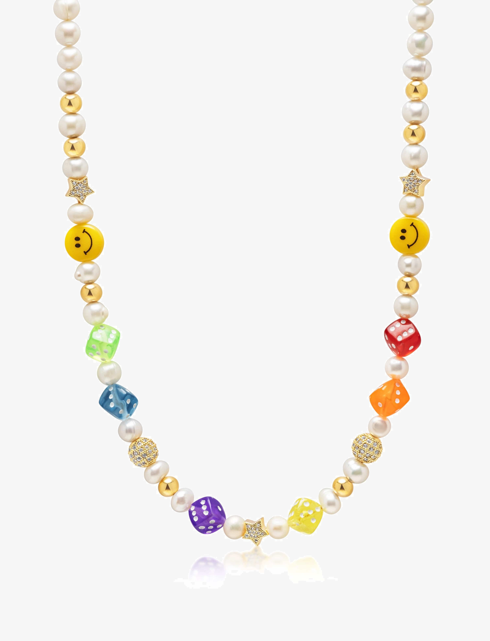 Nialaya - Necklace - halskjeder - gold / white - 1