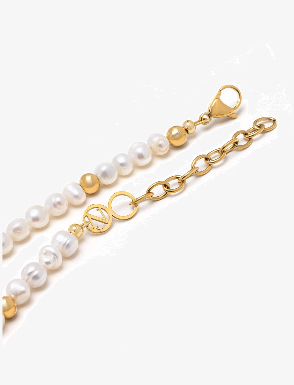 Nialaya - Necklace - halskjeder - gold / white - 3