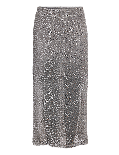 NOISY MAY NMPAILA HW NET SEQUIN SKIRT JRS - Skjørt - CHARCOAL GRAY / silver