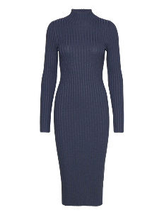 NORR Karlina LS dress - Kjoler - DARK BLUE MELANGE / blue