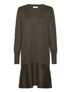 NORR Als short knit dress - Kjoler - DARK ARMY / khaki/green