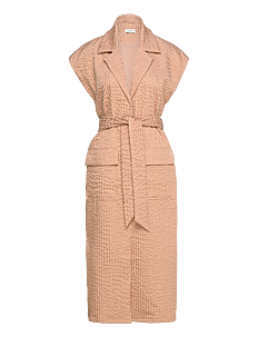 NORR Ree waistcoat dress - Kjoler - LATTE / coral