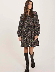 NORR Opal dress - Kjoler - BLACK FLOWER PRINT / black