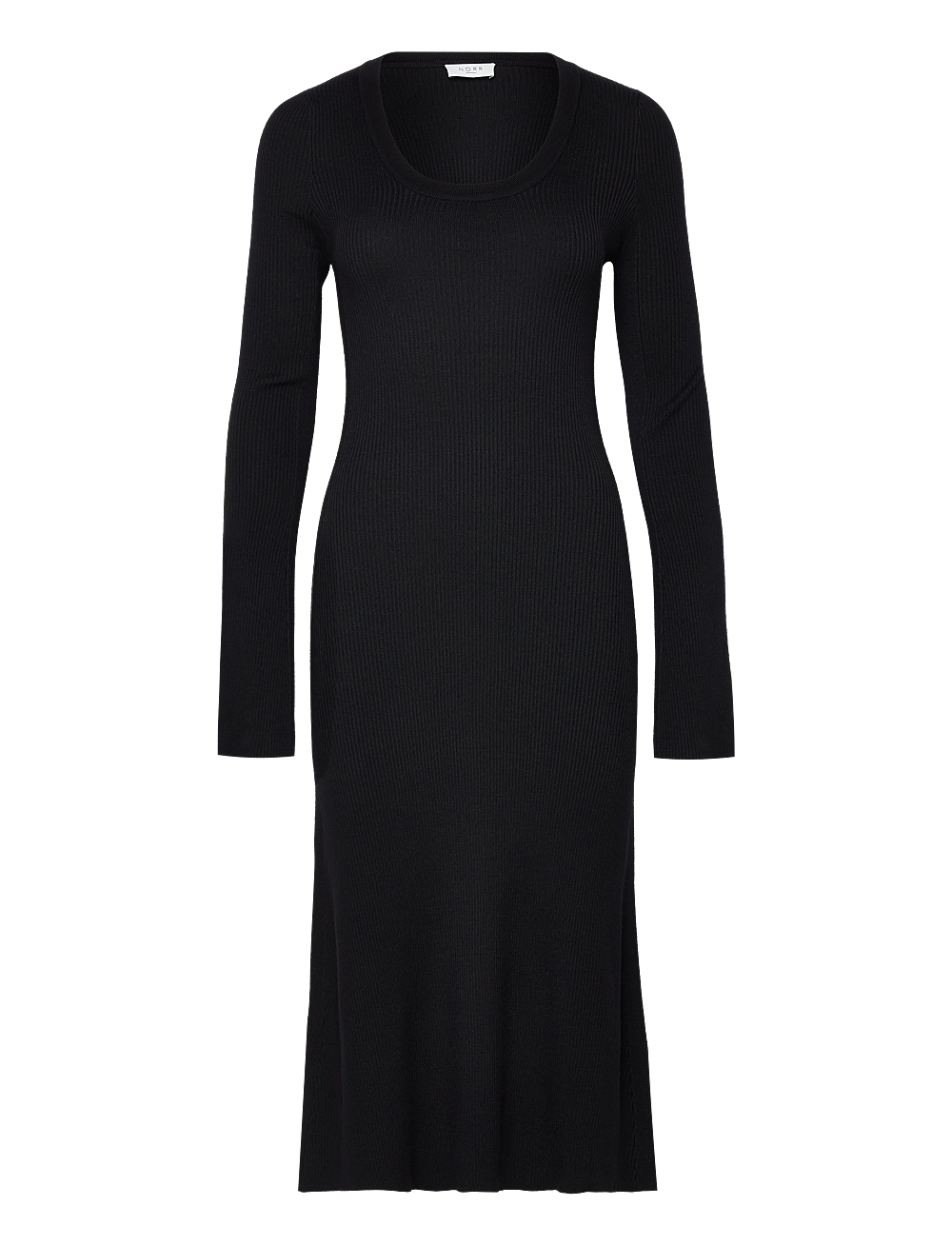 NORR - Sherry flared knit dress - strikkede kjoler - black - 1